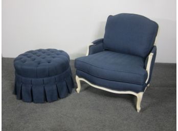 Ethan Allen Chair And Round Stool