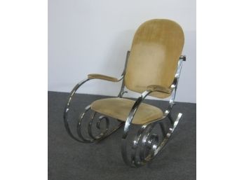 Vintage Mid-Century Modern Chrome Rocker Rocking Chair