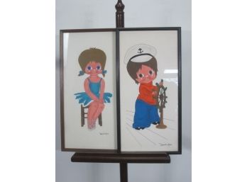 Dominique Prints Of A Little Boy & Girl With Big Eyes