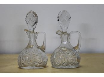 Crystal Oil And Vinegar Bottle With Stoppers