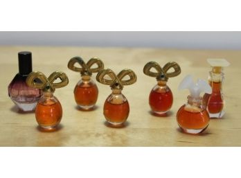 VINTAGE Miniature  Perfume BOTTLE  Bow Topper With Rhinestone