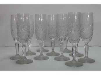 11 Crystal Champagne Flutes