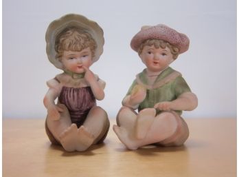 Pair Of Small Boy & Girl Figurines