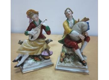 L.C Japan Victorian Style Porcelain Figurines