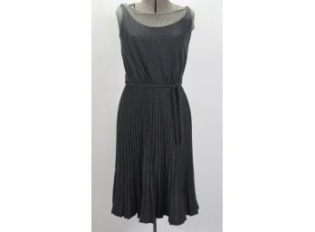 Stretch Bandage Knit & Pleated Skirt Dress