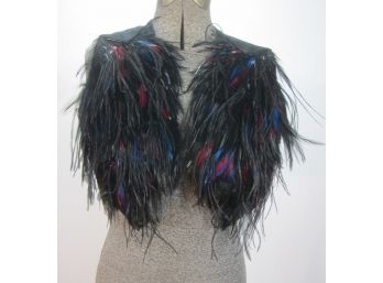 Vintage 70's Saks Fifth Avenue Feather Bolero Vest