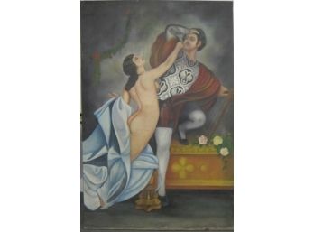 Large Painting Of A Man & Woman , Signed WM. S. Missmer  , Dated October 14,1929