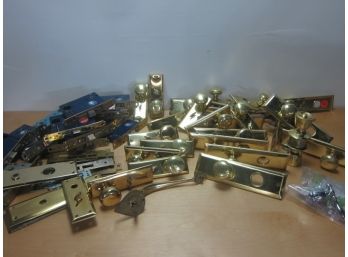 Group Of Brass Door Locks And Knobs