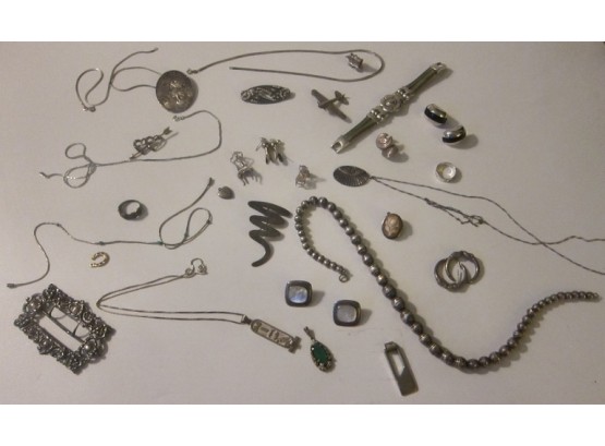 #2 Assorted Lot Of Sterling And Costume Jewelry