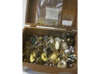 Box Lot Of Jewelry Parts