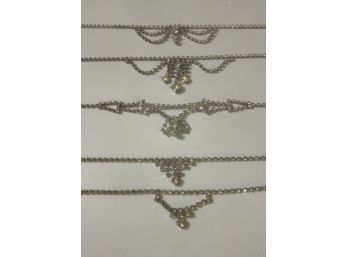 Group Lot Of  Vintage Rhinestone Necklaces