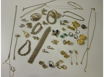 Assorted Lot Of Gold Tone And Costume Jewelry
