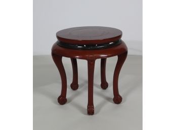 Red Oriental Round Side Table