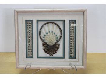 Fiber Abstracts By Artists Wes And Judy Lindberg Matted Framed Dream Catcher
