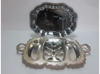 2 Silver-Plated Trays #204 B
