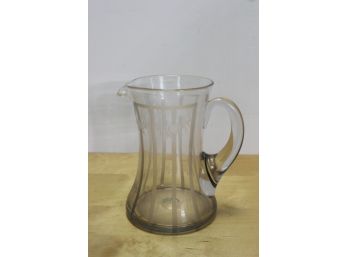 Glass Etched Pitcher- 8 1/2'