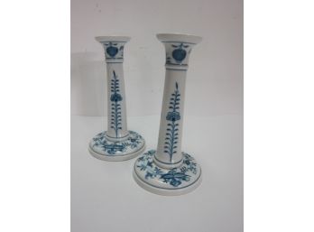 Pair Of  Meissen Porcelain Candle Holders #221A