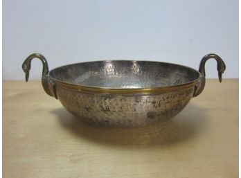 Silver-Plated Swan Handle Bowl