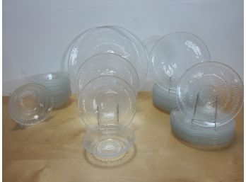 Set Of Vintage Floral/Fruit Glass Plates