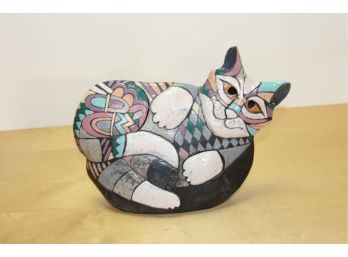 Cat Post Modern American Art Pottery By Eleanor Madonik