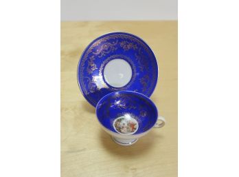 Blue Demitasse Cup And Saucer