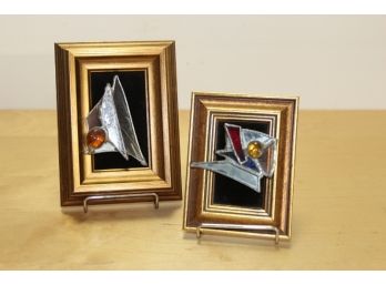 2 Small Framed Pins