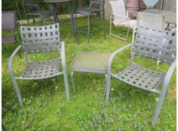 3pc Outdoor Chairs And Stand