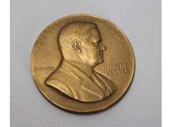 US Mint Herbert Hoover Presidential High Relief Bronze Inaugural Medal