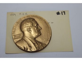 Lot 17-Franklin Delano Roosevelt Bronze Presidential Medal
