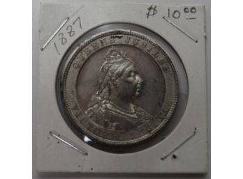 Antique Queen Victoria Diamond Jubilee 1887 Coin