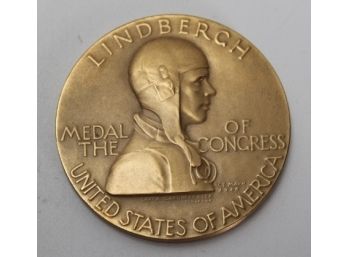 CHARLES LINDBERGH 2 3/4' BRONZE MEDAL OF CONGRESS FROM U.S. MINT