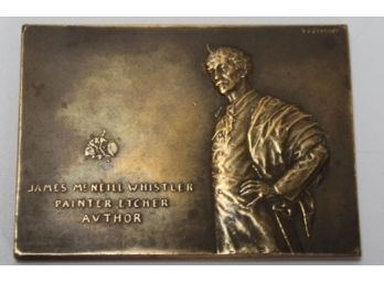 Rare V D Brenner VDB 1905 Bronze Medal James McNeill Whistler 2 1/2” X 3 1/2”