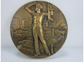 L BAZOR 1944 Libération De Paris 69 Mm Art Deco Bronze Medal
