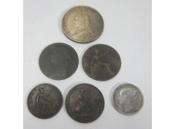 6 Queen Victoria  Penny & Shillings