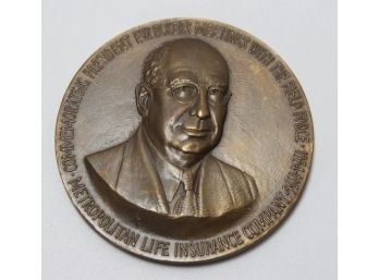 F.W. Eckers Metropolitan Life Insurance Company Medallic Art Co. Bronze Medal