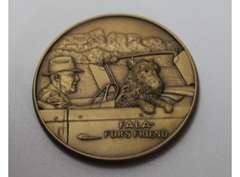 Small FRANKLIN ROOSEVELT'S  Dog Fala  Bronze Medal