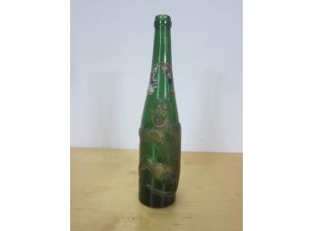 Vintage Wine Bottle Green Embossed Monkey Affentaler German 1950s