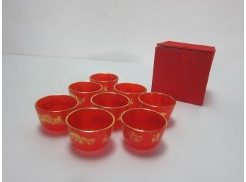 Set Of Plastic Oriental Cups With Storage Box
