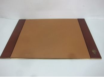 Vintage Leather Desk Mat Pad Blotter Protector With Brass Bottom (104)