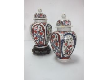 Pair Of Oriental Lidded Vase (82)