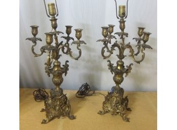 Pair Of Antique Candelabra Lamps (45)