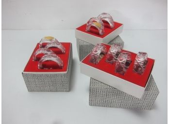 3 Boxes Of Genuine Lead Crystal Napkin Holders (89)