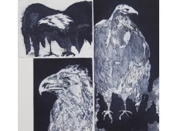 A.King Vaccino ' American Eagles ' Pencil  Signed Lithograph  (6)