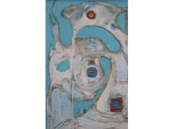 Rita Gombinski, Abstract Mid Century Modern Textured Oil (38)