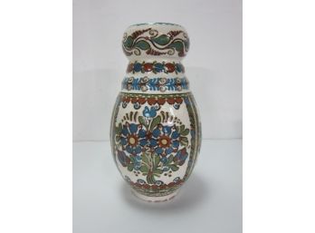 Signed Multi Color Pottery Vase
