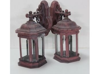 Pair Of  Outdoor Wall Sconce -Rusted