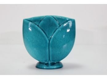 Blue  Lotus Vase By La Mirada Pottery