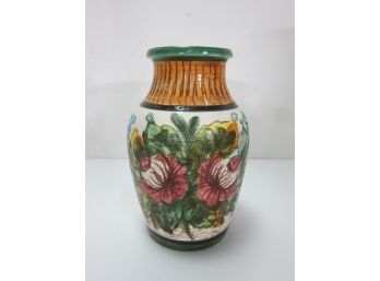 Italian Floral  Pottery Vase #1