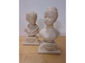 ALEXANDER BACKER PAIR Chalkware 9 1/2' Statues - Boy & Girl