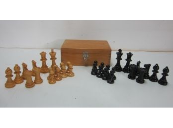 Wooden Chess Pieces With Box